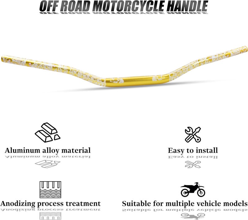 JXPANG Universal 28mm 1/1/8" Handle Bar For CRF KLX KX LTR TRX SX SXF EXC XCW Motocross Pit Dirt Bike Scooter ATV Quad Bike Grizzly Hawk 250 Bicycles (Gold) - Image 4